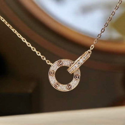 [Resenly Jewelry]LOVE  FULL DIAMOND PENDANT NECKLACE