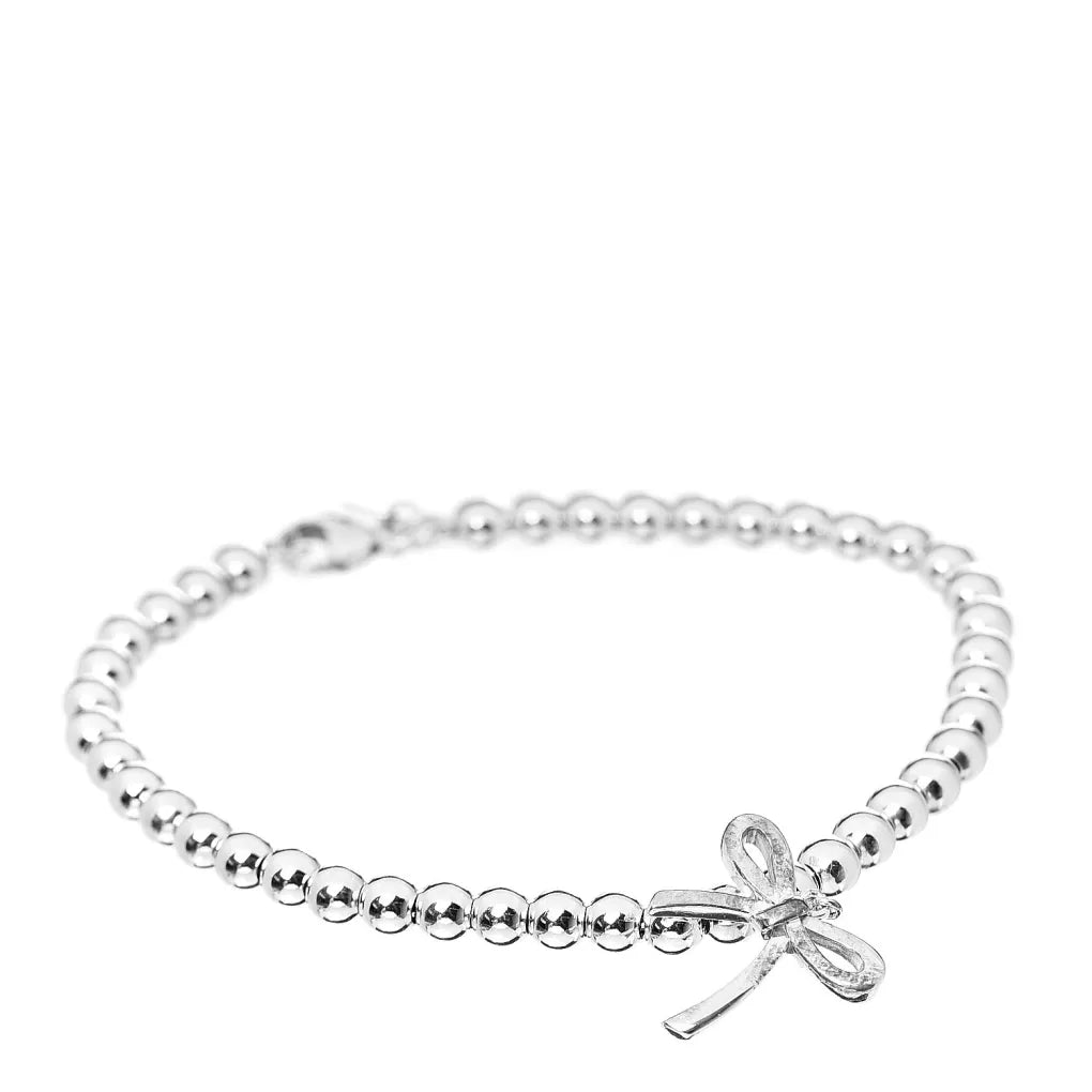 [Resenly Jewelry]STERLING SILVER BOW BEAD BRACELET