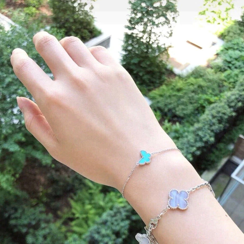[Resenly Jewelry]BUTTERFLY TURQUOISE BUTTERFLY BRACELET SILVER