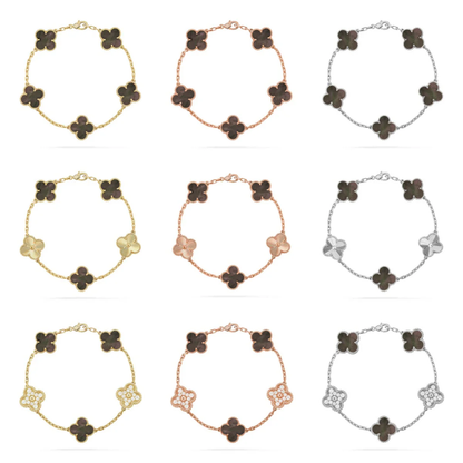 [Resenly Jewelry] CLOVER 5 MOTIF GRAY MOP BRACELET COLLECTION