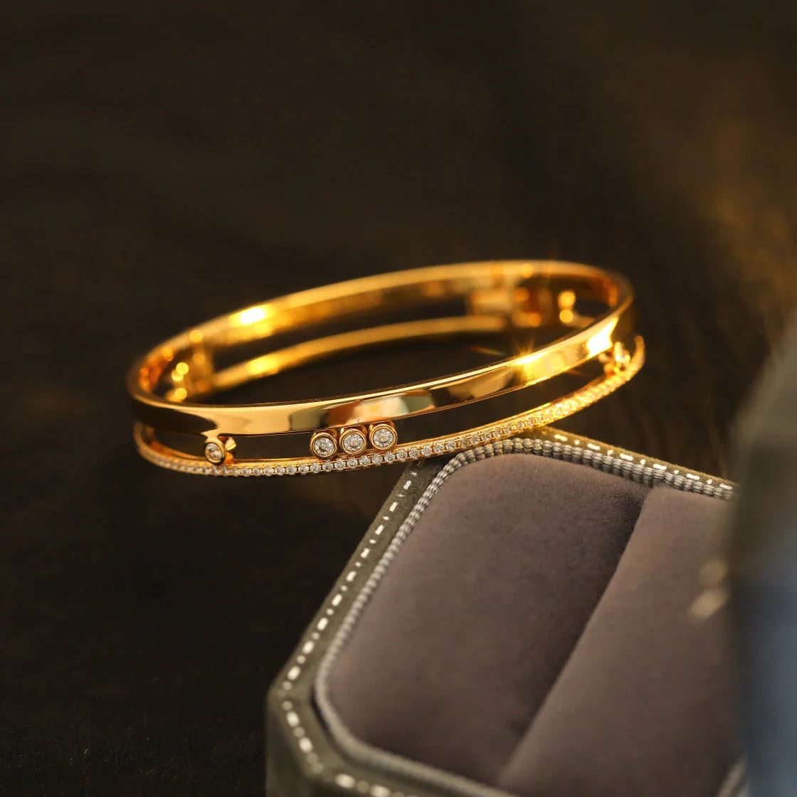 [Resenly Jewelry]Move Romane Diamond Bangle Bracelet