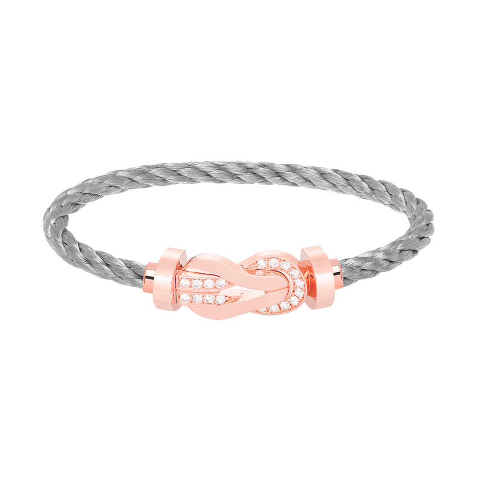 [Resenly Jewelry]CHANCE LARGE 8 FIGURE BUCKLE HALF DIAMOND BRACELET ROSE GOLD