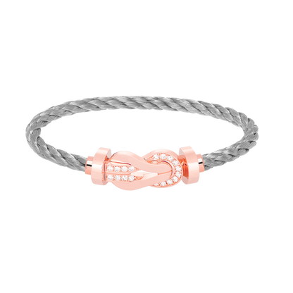 [Resenly Jewelry]CHANCE LARGE 8 FIGURE BUCKLE HALF DIAMOND BRACELET ROSE GOLD