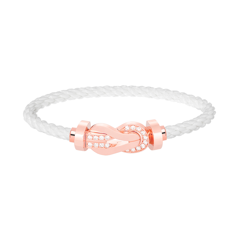 [Resenly Jewelry]CHANCE LARGE 8 FIGURE BUCKLE HALF DIAMOND BRACELET ROSE GOLD