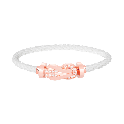 [Resenly Jewelry]CHANCE LARGE 8 FIGURE BUCKLE HALF DIAMOND BRACELET ROSE GOLD