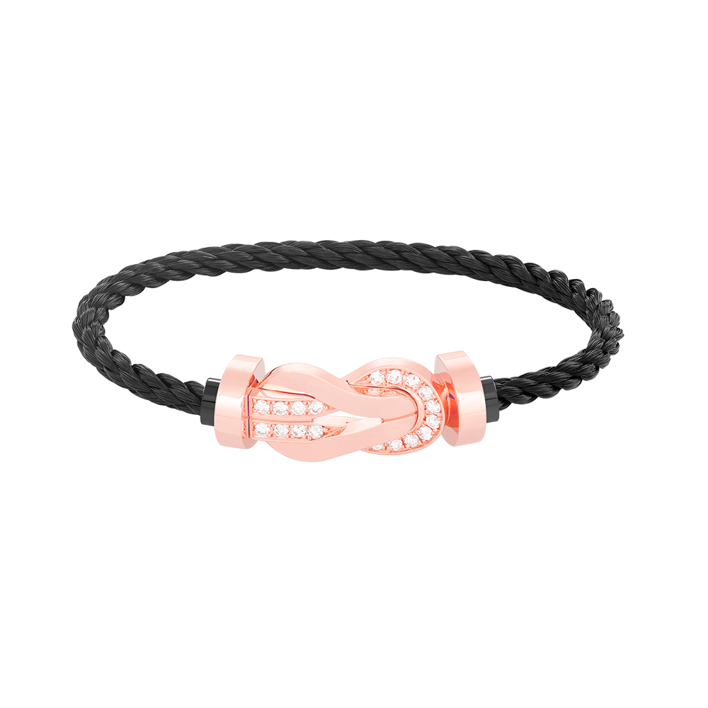 [Resenly Jewelry]CHANCE LARGE 8 FIGURE BUCKLE HALF DIAMOND BRACELET ROSE GOLD