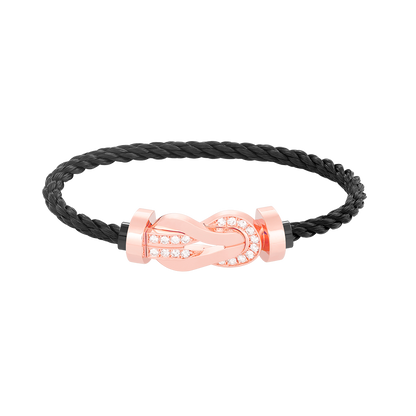 [Resenly Jewelry]CHANCE LARGE 8 FIGURE BUCKLE HALF DIAMOND BRACELET ROSE GOLD