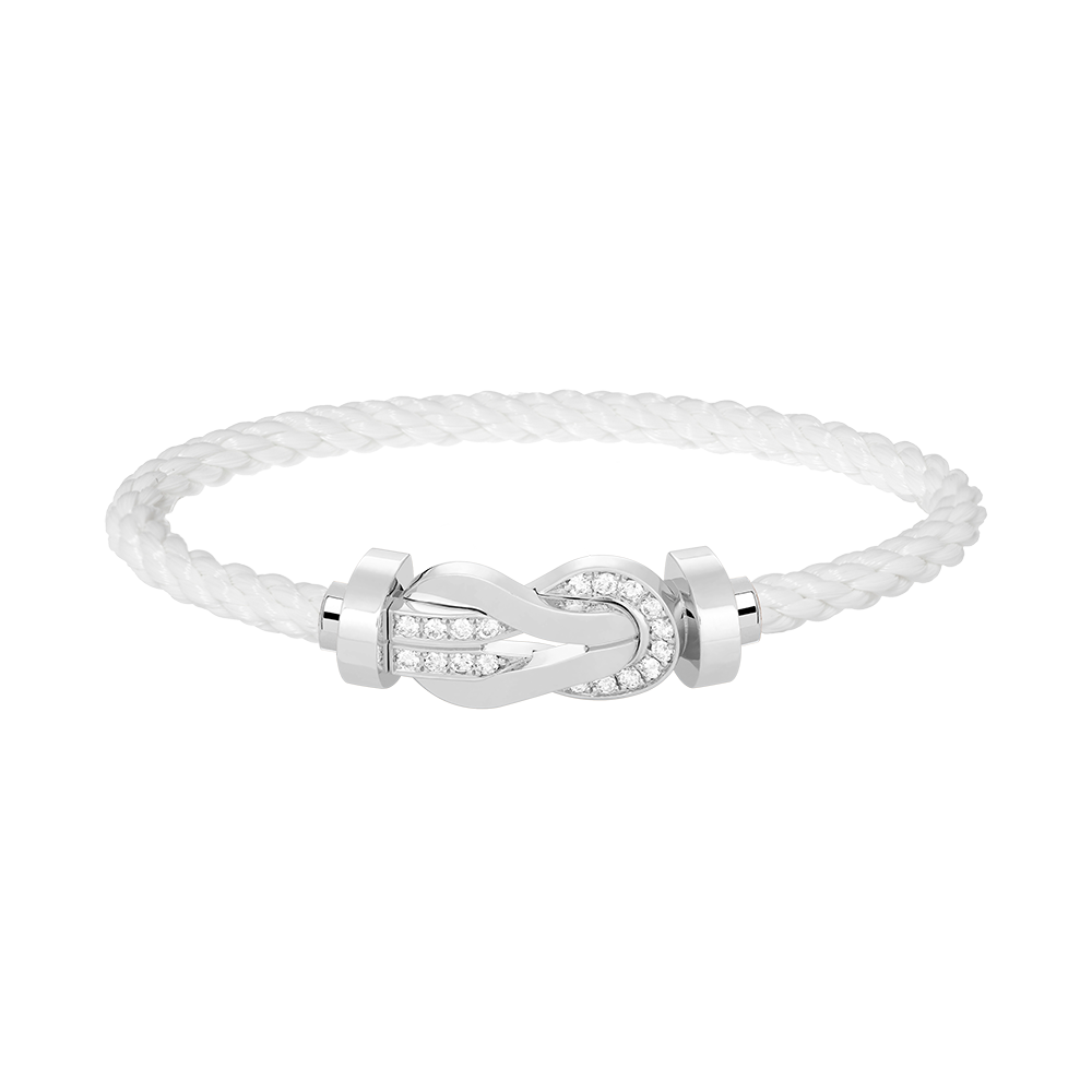 [Resenly Jewelry]CHANCE LARGE 8 FIGURE BUCKLE HALF DIAMOND BRACELET SILVER