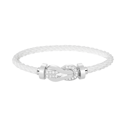 [Resenly Jewelry]CHANCE LARGE 8 FIGURE BUCKLE HALF DIAMOND BRACELET SILVER