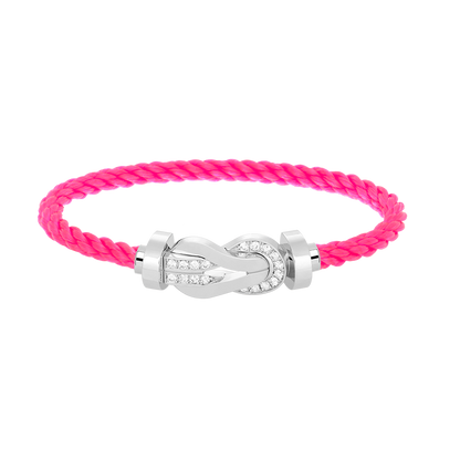 [Resenly Jewelry]CHANCE LARGE 8 FIGURE BUCKLE HALF DIAMOND BRACELET SILVER