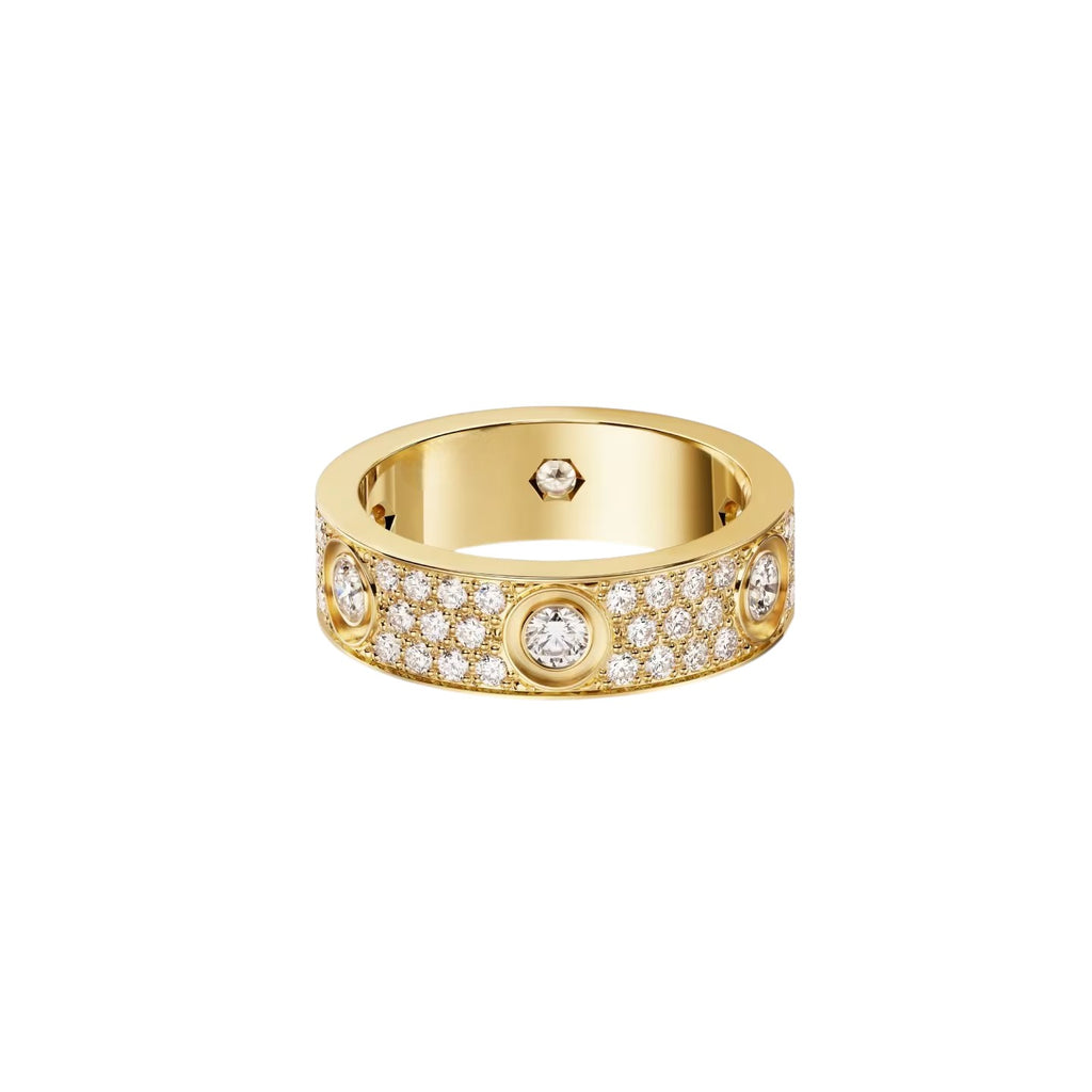 [Resenly Jewelry]LOVE 5.5MM FULL-PAVE 6-DIAMOND RING