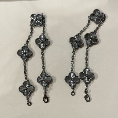 [Resenly Jewelry]CLOVER 5 MOTIF BLACK BRACELET