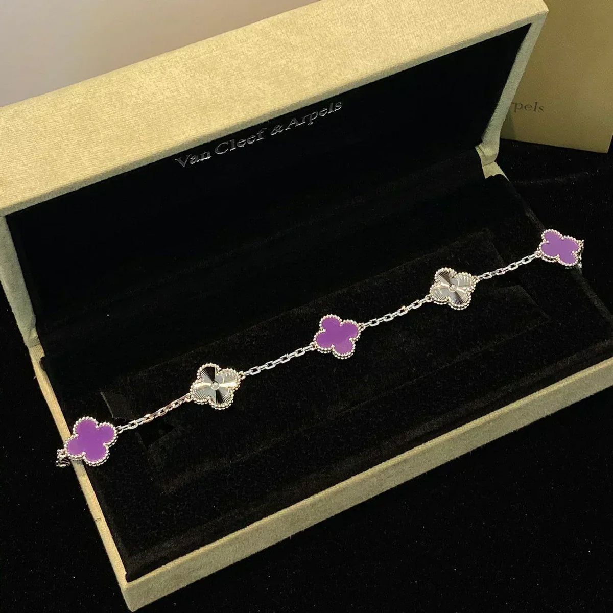 [Resenly Jewelry] CLOVER 5 MOTIF VIOLET BRACELET COLLECTION