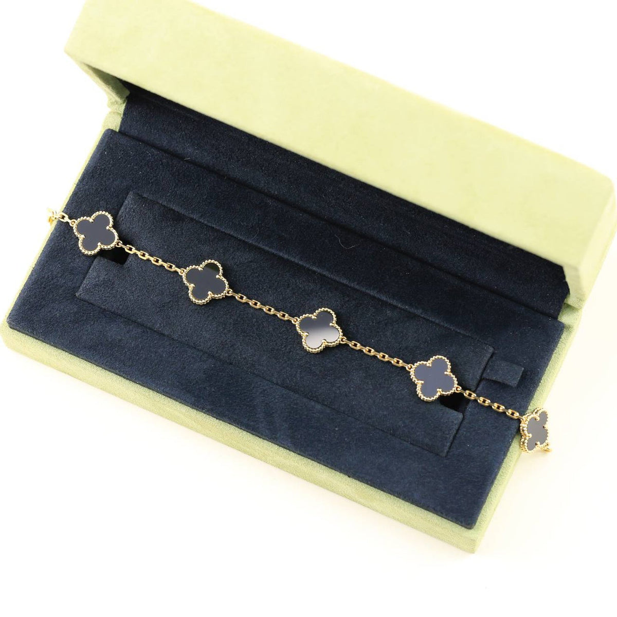 [Resenly Jewelry] CLOVER 5 MOTIF ONYXS BRACELET COLLECTION