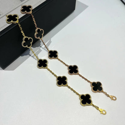 [Resenly Jewelry] CLOVER 5 MOTIF ONYXS BRACELET COLLECTION