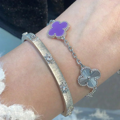 [Resenly Jewelry] CLOVER 5 MOTIF VIOLET BRACELET COLLECTION