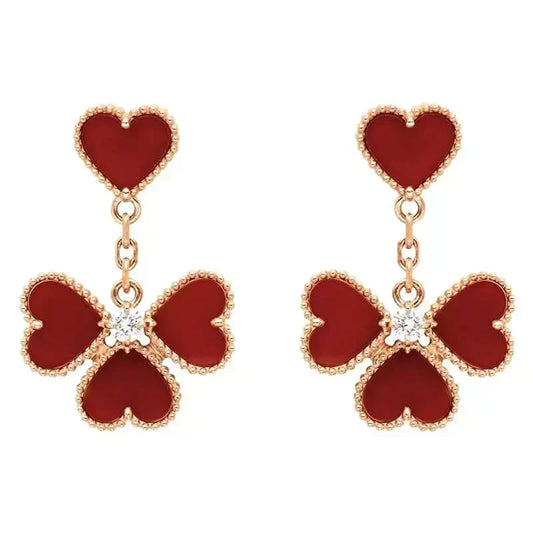 [Resenly Jewelry]SWEET CLOVER CARNELIAN EARRINGS