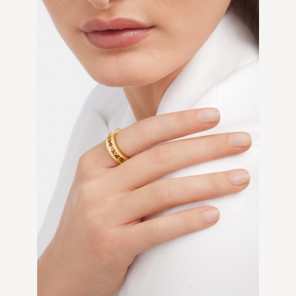 [Resenly Jewelry]ZERO 1 ONE-BAND WITH OPENWORK LOGO SPIRAL RING