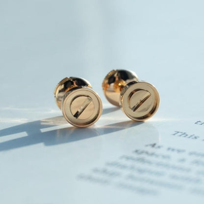 [Resenly Jewelry]LOVE EARRINGS PINK GOLD 10MM