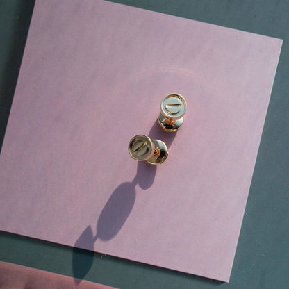 [Resenly Jewelry]LOVE EARRINGS PINK GOLD 10MM
