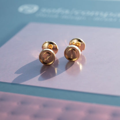 [Resenly Jewelry]LOVE EARRINGS PINK GOLD 10MM