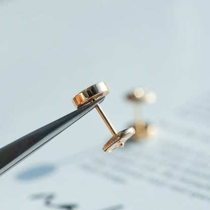 [Resenly Jewelry]LOVE EARRINGS PINK GOLD 10MM