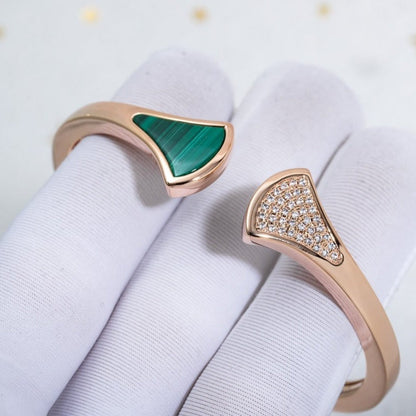 [Resenly Jewelry]DREAM BRACELET OPEN MALACHITE PINK GOLD