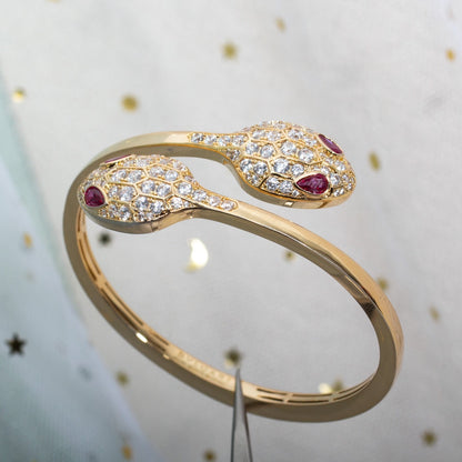 [Resenly Jewelry]SERPENTI BRACELET PINK GOLD DIAMOND DOUBLE SNAKE