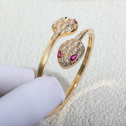 [Resenly Jewelry]SERPENTI BRACELET PINK GOLD DIAMOND DOUBLE SNAKE