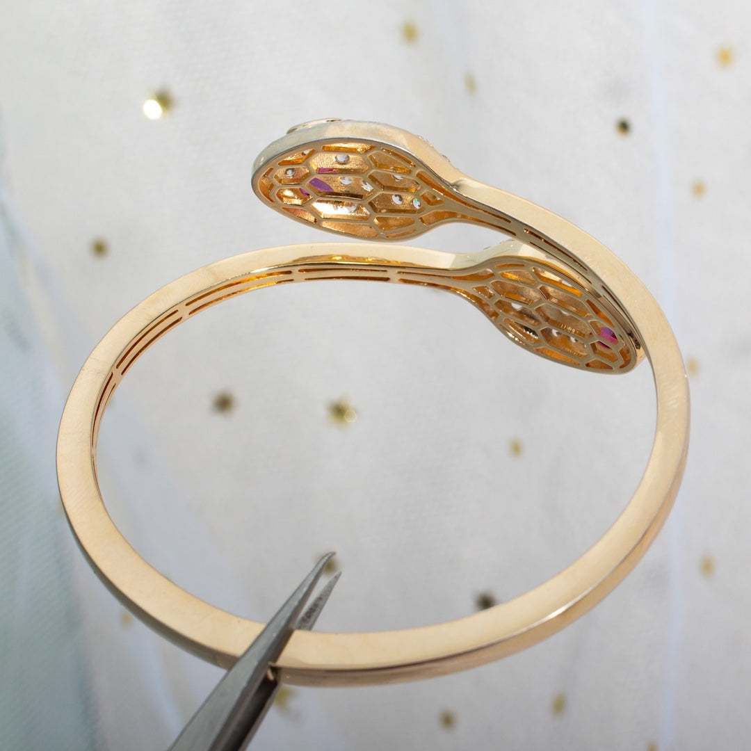 [Resenly Jewelry]SERPENTI BRACELET PINK GOLD DIAMOND DOUBLE SNAKE