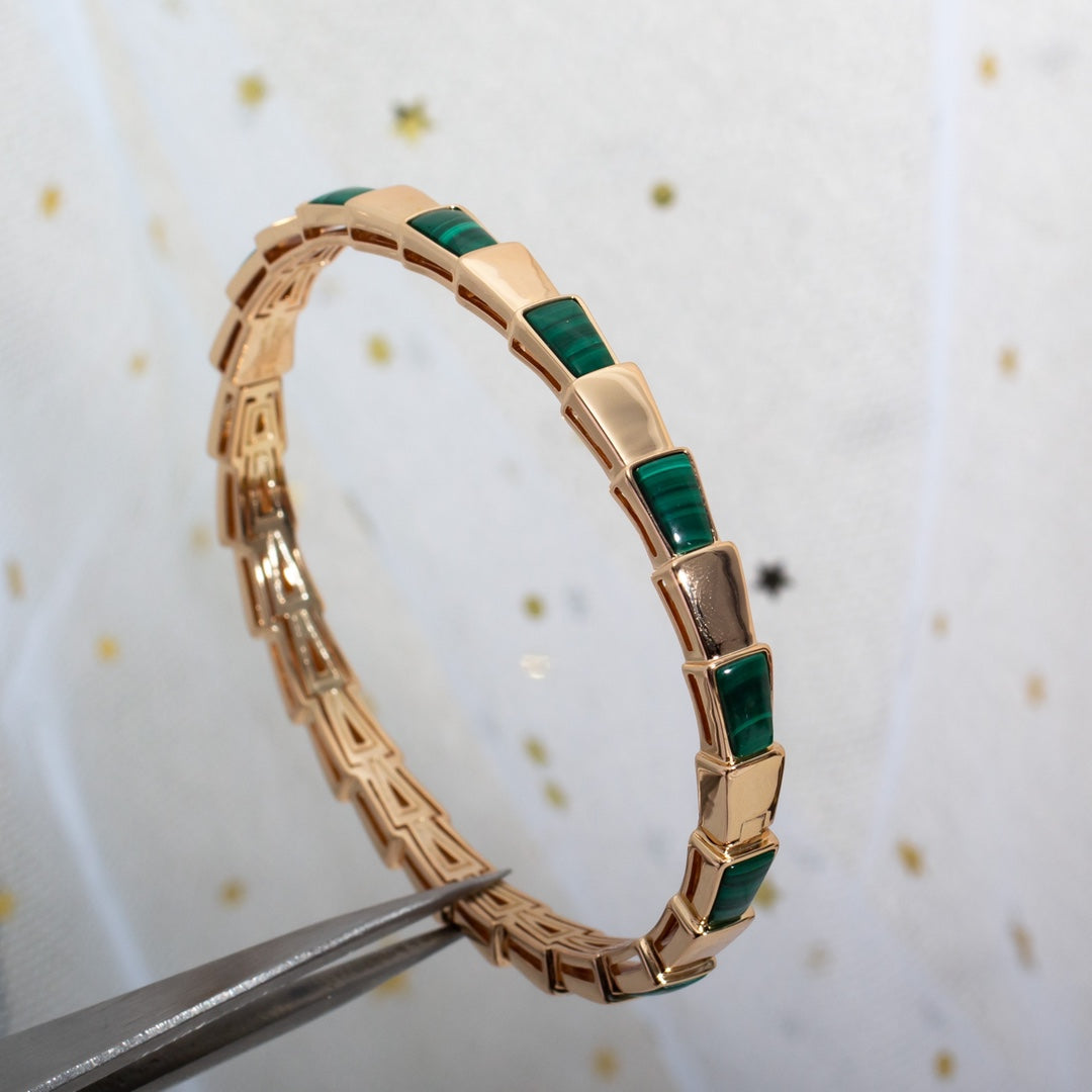 [Resenly Jewelry]SERPENTI BRACELET PINK GOLD MALACHITE