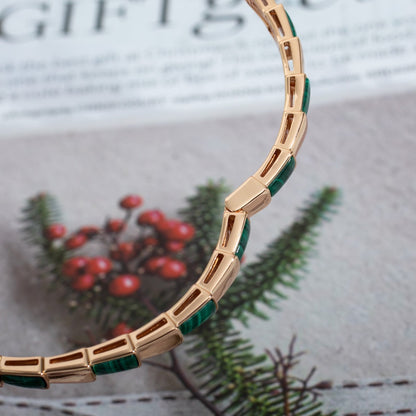 [Resenly Jewelry]SERPENTI BRACELET PINK GOLD MALACHITE