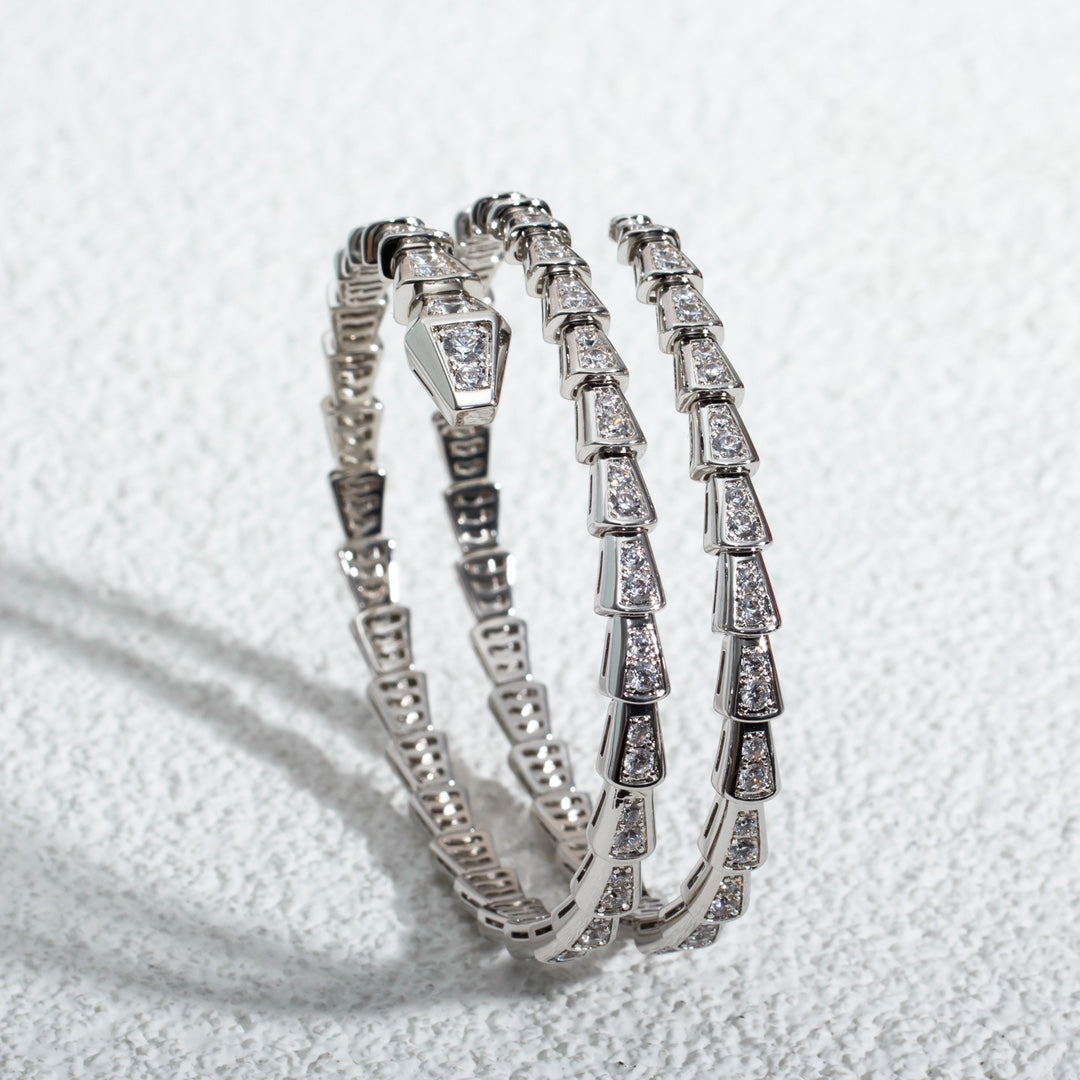 [Resenly Jewelry]SERPENTI BRACELET SILVER DIAMOND DOUBLE ROW