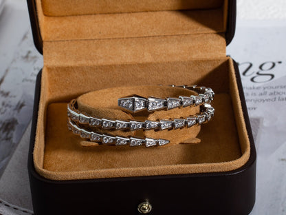 [Resenly Jewelry]SERPENTI BRACELET SILVER DIAMOND DOUBLE ROW