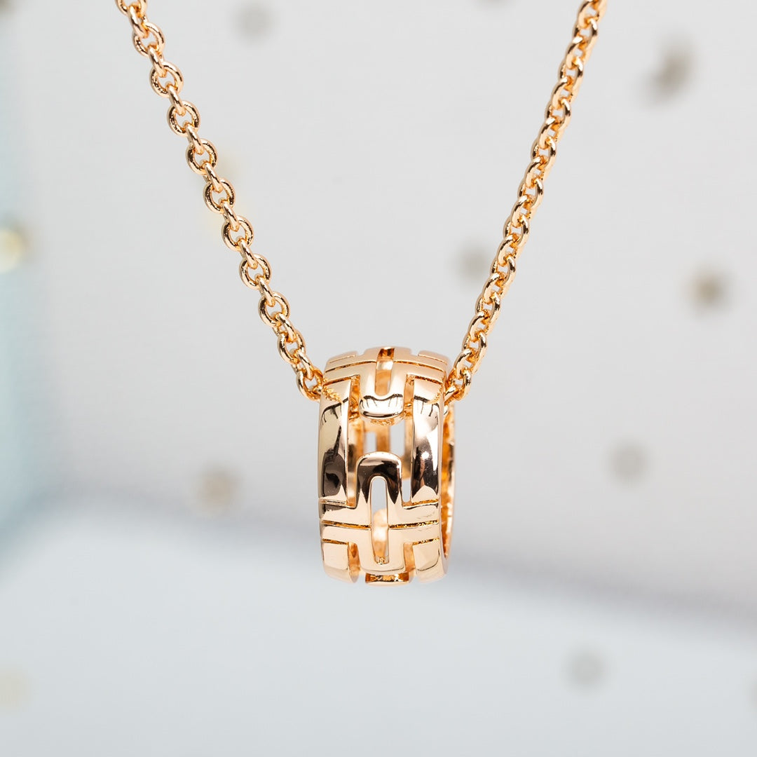 [Resenly Jewelry]PARENTESI NECKLACE PINK GOLD