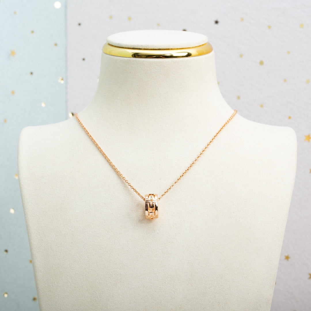 [Resenly Jewelry]PARENTESI NECKLACE PINK GOLD