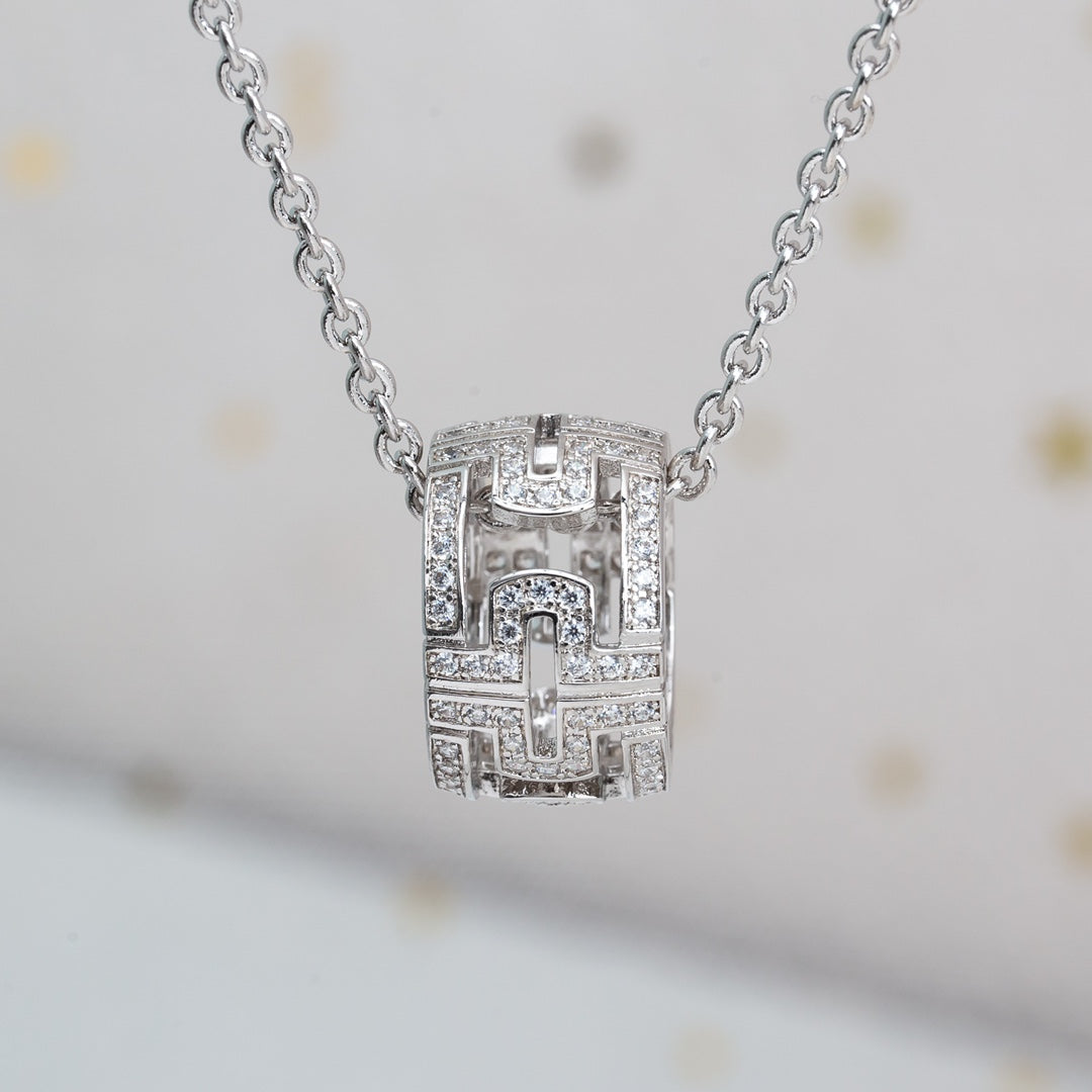 [Resenly Jewelry]PARENTESI NECKLACE SILVER DIAMOND