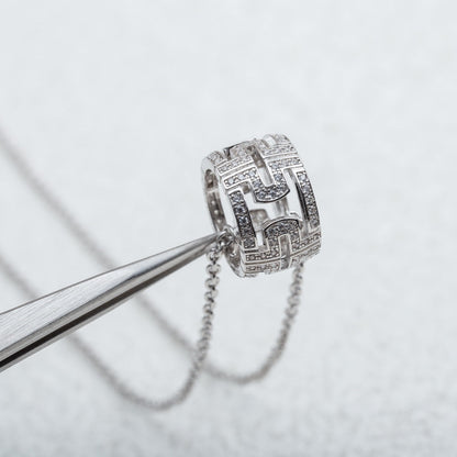 [Resenly Jewelry]PARENTESI NECKLACE SILVER DIAMOND