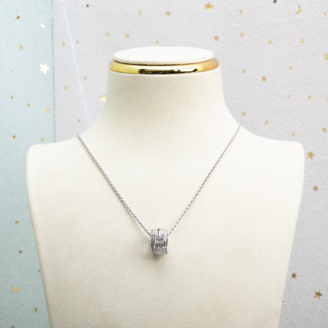 [Resenly Jewelry]PARENTESI NECKLACE SILVER DIAMOND
