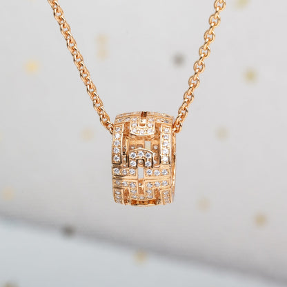 [Resenly Jewelry]PARENTESI NECKLACE PINK GOLD DIAMOND