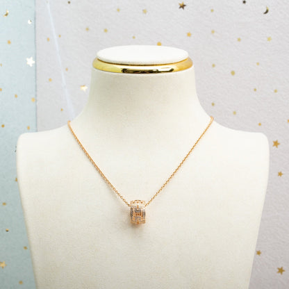 [Resenly Jewelry]PARENTESI NECKLACE PINK GOLD DIAMOND