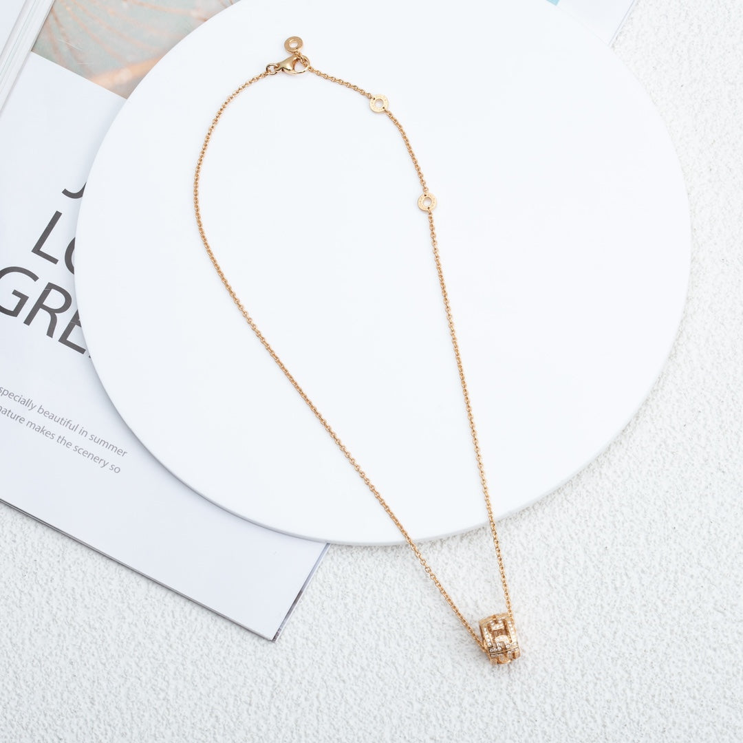 [Resenly Jewelry]PARENTESI NECKLACE PINK GOLD DIAMOND