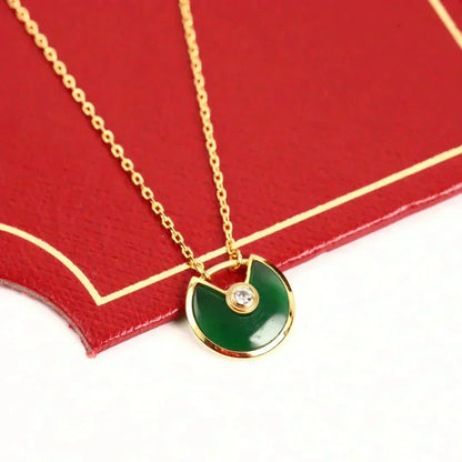 [Resenly Jewelry]AMULETTE GOLD MALACHITE NECKLACE