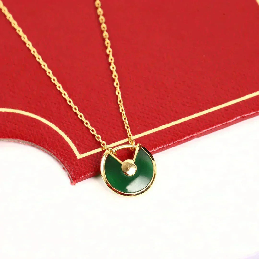 [Resenly Jewelry]AMULETTE GOLD MALACHITE NECKLACE
