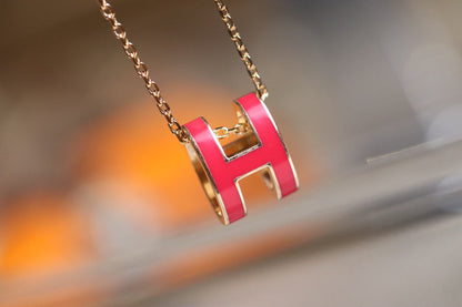 [Resenly Jewelry]POP H PEDANT PINK GOLD