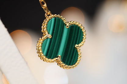 [Resenly Jewelry]CLOVER EARRINGS GOLD MALACHITE DIAMOND 3 MOTIF