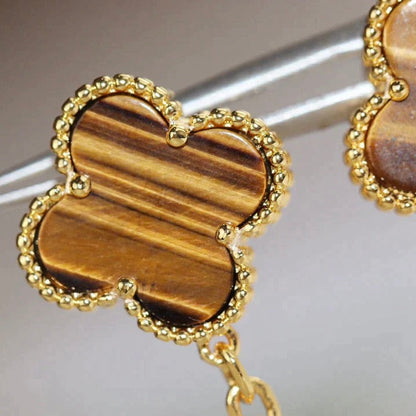 [Resenly Jewelry]CLOVER  2 MOTIF  TIGER EYE CARNELIAN EARRINGS
