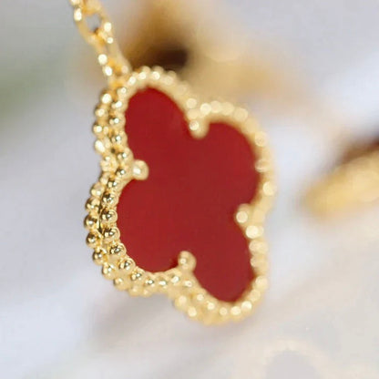 [Resenly Jewelry]CLOVER  2 MOTIF  TIGER EYE CARNELIAN EARRINGS