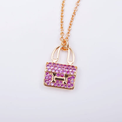 [Resenly Jewelry]CONSTANCE PEDANT PURPLE DIAMOND NECKLACE