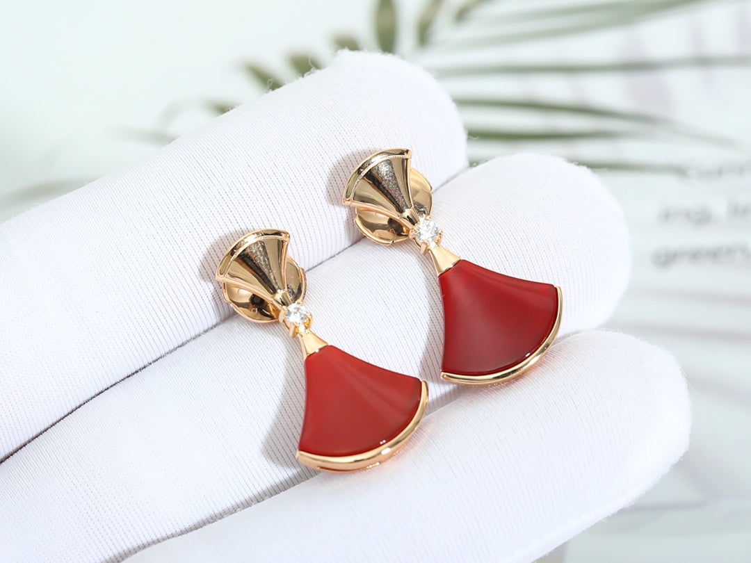 [Resenly Jewelry]DREAM Carnelian PINK GOLD EARRINGS